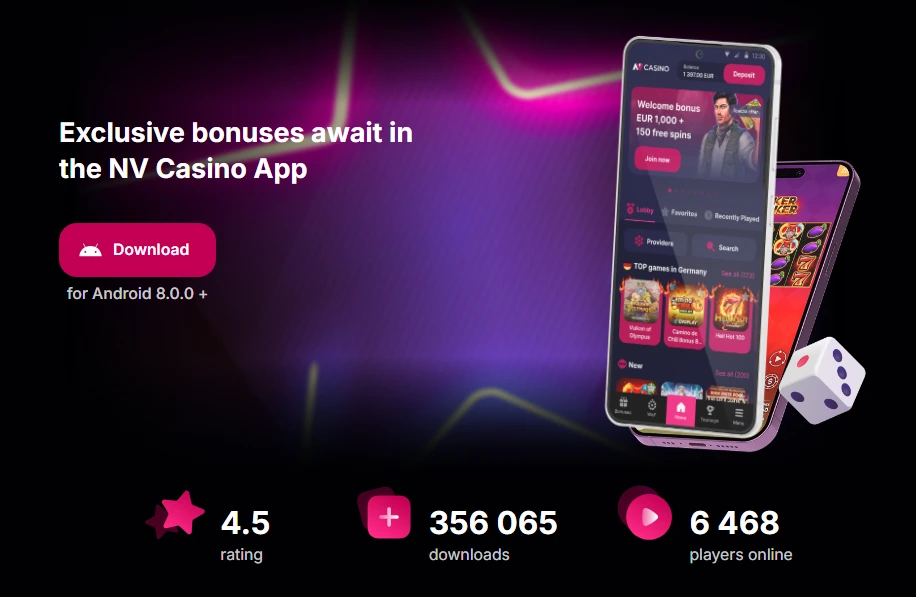 NV Casino APK download – výběr prostředků přes Android a iOS aplikaci